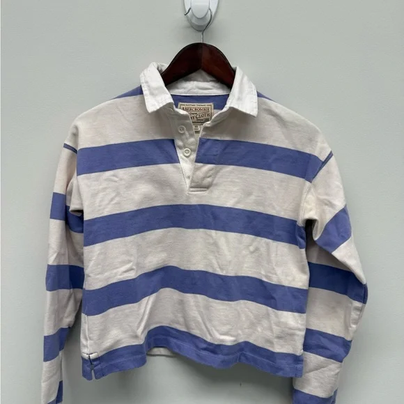 Vintage Rugby Abercrombie&Fitch Striped Polo Shirt - Picture 1 of 6